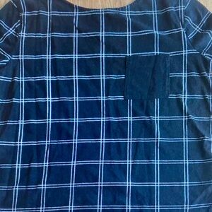 Old Navy Navy Plaid Short Sleeve Tee
